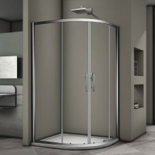 Душевой угол Veconi Rovigo RV-08, 1000x900x1900, хром, стекло прозрачное