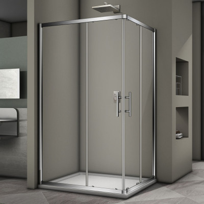 Душевой угол Veconi Rovigo RV-30, 1000x900x1900 хром, стекло прозрачное Душевой угол Veconi Rovigo RV-30, 1000x900x1900 хром, стекло прозрачное
