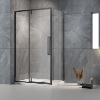 Душевой угол Veconi Rovigo RV-034B, 1200х1000х1950 черный, стекло прозрачное