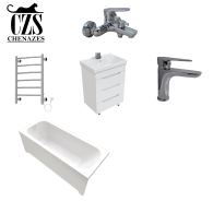 Ванная комната комплект Chenazes 4200CR хром с электрическим полотенцесушителем.