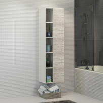 Шкаф пенал Comforty Прага 45 00004136272 подвесной Дуб белы
