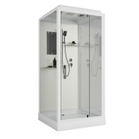 Душевая кабина Niagara Standart ST100/15Q 100х100х200 квадрат, поддон 15см,распашная,проф.белый,с крышей