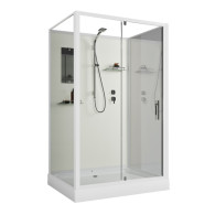 Душевая кабина Niagara Standart ST100/80/15Q/BK 100х80х200 прямоугольник,поддон 15см,распашная,проф.белый,без крыши