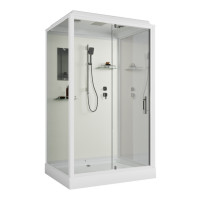 Душевая кабина Niagara Standart ST100/80/15Q 100х80х200 прямоугольник,поддон 15см,распашная,проф.белый,с крышей