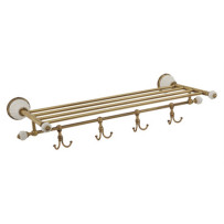 Полка Migliore Olivia ML.OLV-60.629.BI.BR с крючками, бронза