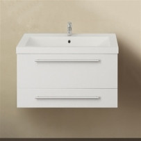 Тумба под раковину подвесная 1MarKa Соната 58П с 2 ящиками, белый глянец