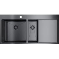 Мойка из нержавейки Omoikiri Akisame 100-2-GM-L вороненая сталь 4973103