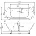 Акриловая ванна BelBagno BB21-CRM ножки хром